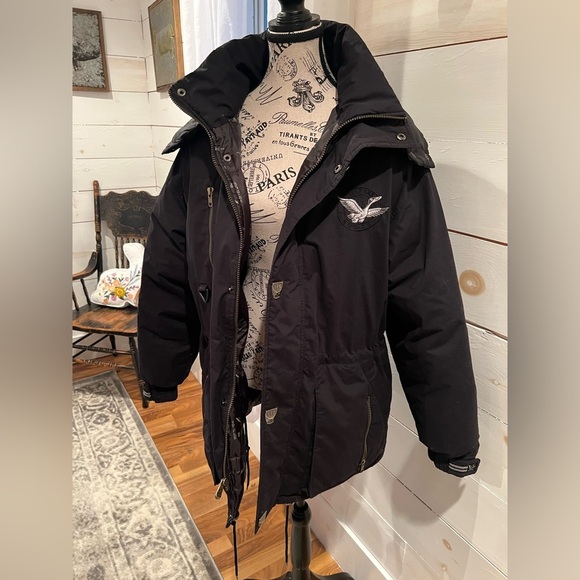 Triple F.A.T Goose vintage Men's Black Winter down-filled Jacket, size medium. - Picture 2 of 16